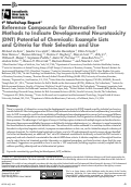 Cover page: Reference compounds for alternative test methods to indicate developmental neurotoxicity (DNT) potential of chemicals: example lists and criteria for their selection and use