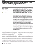 Cover page: Computationally restoring the potency of a clinical antibody against Omicron.