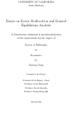 Cover page: Essays on Factor Reallocation and General Equilibrium Analysis