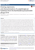 Cover page: Identification of the Burkholderia pseudomallei bacteriophage ST79 lysis gene cassette