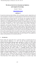 Cover page: WPP, No. 105: The Interaction between Spontaneous Imitation and Linguistic Knowledge