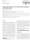 Cover page: Temporal Pitch Sensitivity in an Animal Model: Psychophysics and Scalp Recordings