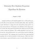 Cover page: Derivative Free Gradient Projection Algorithms for Rotation