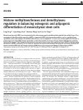 Cover page: Histone methyltransferases and demethylases: regulators in balancing osteogenic and adipogenic differentiation of mesenchymal stem cells