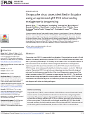 Cover page: Oropouche virus cases identified in Ecuador using an optimised qRT-PCR informed by metagenomic sequencing.