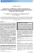 Cover page: Response to a combination of oxygen and a hypnotic as treatment for obstructive sleep apnoea is predicted by a patient's therapeutic CPAP requirement