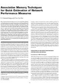 Cover page: Quick Estimation of Network Performance Measures Using Associative Memory Techniques