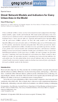 Cover page: Street Network Models and Indicators for Every Urban Area in the World