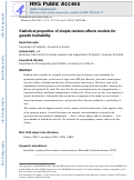 Cover page: Statistical properties of simple random-effects models for genetic heritability