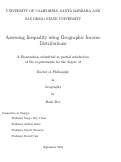 Cover page: Assessing Inequality using Geographic Income Distributions