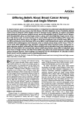 Cover page: Differing beliefs about breast cancer among Latinas and Anglo women.