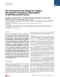 Cover page: The Unfolded Protein Response Triggers Site-Specific Regulatory Ubiquitylation of 40S Ribosomal Proteins.