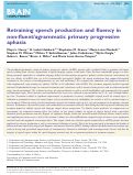 Cover page: Retraining speech production and fluency in non-fluent/agrammatic primary progressive aphasia.