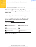 Cover page: Performance characteristics of profiling methods and the impact of inadequate case-mix adjustment