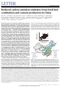 Cover page: Reduced carbon emission estimates from fossil fuel combustion and cement production in China