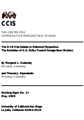 Cover page: The H-1B Visa Debate in Historical Perspective: The Evolution of U.S. Policy Toward Foreign-Born Workers