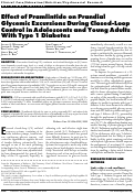 Cover page: Effect of Pramlintide on Prandial Glycemic Excursions During Closed-Loop Control in Adolescents and Young Adults With Type 1 Diabetes