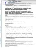 Cover page: Initial Efficacy of a Community-Derived Mindfulness-Based Intervention for Latinx Parents and their Children