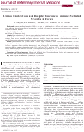 Cover page: Clinical Implications and Hospital Outcome of Immune‐Mediated Myositis in Horses