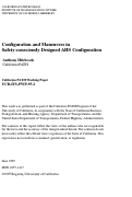 Cover page: Configuration And Maneuvers In Safety-consciously Designed Ahs Configuration