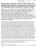 Cover page: Association of genetic variation with systolic and diastolic blood pressure among African Americans: the Candidate Gene Association Resource study