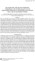 Cover page: QUANTIFYING THE SPATIO-TEMPORAL VARIABILITY OF WATER QUALITY IN AN URBANIZING PERENNIAL MEDITERRANEAN RIVER: THE CASE OF THE BEIRUT RIVER