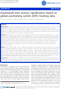 Cover page: Automated time activity classification based on global positioning system (GPS) tracking data