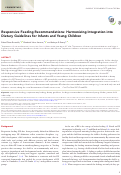 Cover page: Responsive Feeding Recommendations: Harmonizing Integration into Dietary Guidelines for Infants and Young Children