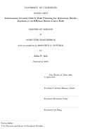 Cover page: Autonomous Ground Vehicle Path Planning for Autocross Tracks: Optimal vs an Efficient Bézier Curve Path