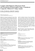 Cover page: Computer-Aided Diagnosis of Hyperacute Stroke with Thrombolysis Decision Support Using a Contralateral Comparative Method of CT Image Analysis