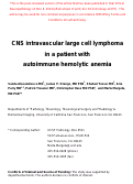 Cover page: CNS intravascular large cell lymphoma in a patient with autoimmune hemolytic anemia.