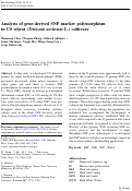 Cover page: Analysis of gene-derived SNP marker polymorphism in US wheat (Triticum aestivum L.) cultivars