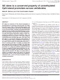 Cover page: GC skew is a conserved property of unmethylated CpG island promoters across vertebrates