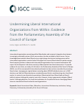 Cover page: Undermining Liberal International Organizations from Within: Evidence from the Parliamentary Assembly of the Council of Europe