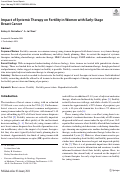 Cover page: Impact of Systemic Therapy on Fertility in Women with Early-Stage Breast Cancer