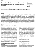 Cover page: Validation of a Seven-Factor Structure for the Motives for Playing Drinking Games Measure