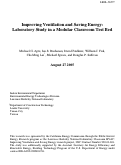 Cover page: Improving Ventilation and Saving Energy: Laboratory Study in a Modular Classroom Test 
Bed