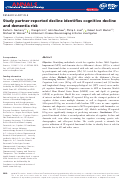 Cover page: Study partner‐reported decline identifies cognitive decline and dementia risk