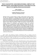 Cover page: The cognitive and behavioral impact of promotion and prevention contracts on trust in repeated exchanges