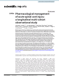 Cover page: Pharmacological management of acute spinal cord injury: a longitudinal multi-cohort observational study.