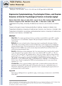 Cover page: Depressive symptomatology, psychological stress, and ovarian reserve: a role for psychological factors in ovarian aging?