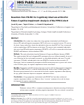 Cover page: Reverters from PD-MCI to cognitively intact are at risk for future cognitive impairment: Analysis of the PPMI cohort