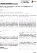 Cover page: Study of the spin and parity of the Higgs boson in diboson decays with the ATLAS detector