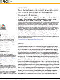 Cover page: Rare Synaptogenesis-Impairing Mutations in SLITRK5 Are Associated with Obsessive Compulsive Disorder