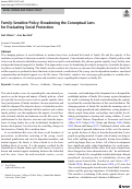 Cover page: Family-Sensitive Policy: Broadening the Conceptual Lens for Evaluating Social Protection