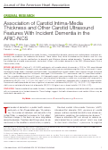 Cover page: Association of Carotid Intima‐Media Thickness and Other Carotid Ultrasound Features With Incident Dementia in the ARIC‐NCS