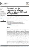 Cover page: Automatic and fast segmentation of breast region-of-interest (ROI) and density in MRIs.