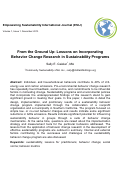 Cover page: From the Ground Up: Lessons on Incorporating Behavior Change Research in Sustainability Programs