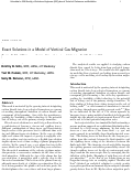 Cover page: Exact solutions in a model of vertical gas migration