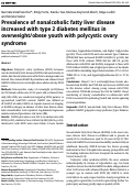 Cover page: Prevalence of nonalcoholic fatty liver disease increased with type 2 diabetes mellitus in overweight/obese youth with polycystic ovary syndrome.